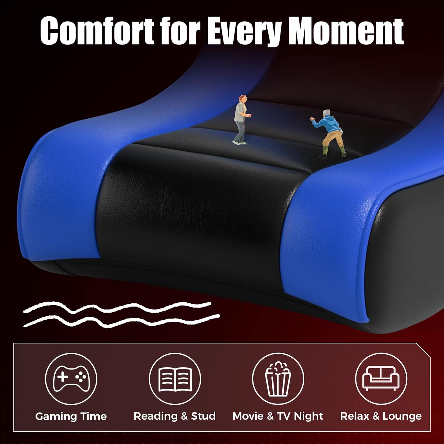 GTPLAYER Floor Rocker Gaming Chair – Adjustable Angle Limiter, Ultra Lightweight Ergonomic Floor Rocking Game Seat for Gaming and Lounging, Blue