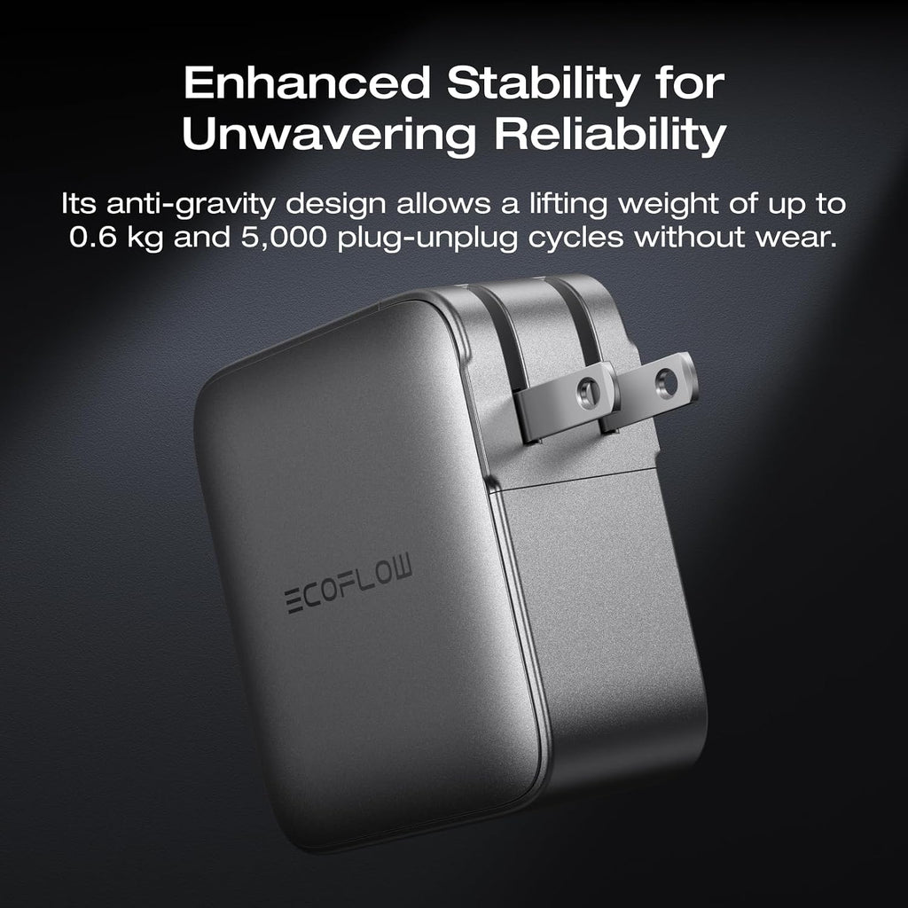 EF ECOFLOW Rapid Pro Charger, 146W 4-Post GaN USB C Charger Block, Up to 140W Single‑Port Charging, Foldable and Compact for MacBook, iPad, iPhone 17 Series, and More
