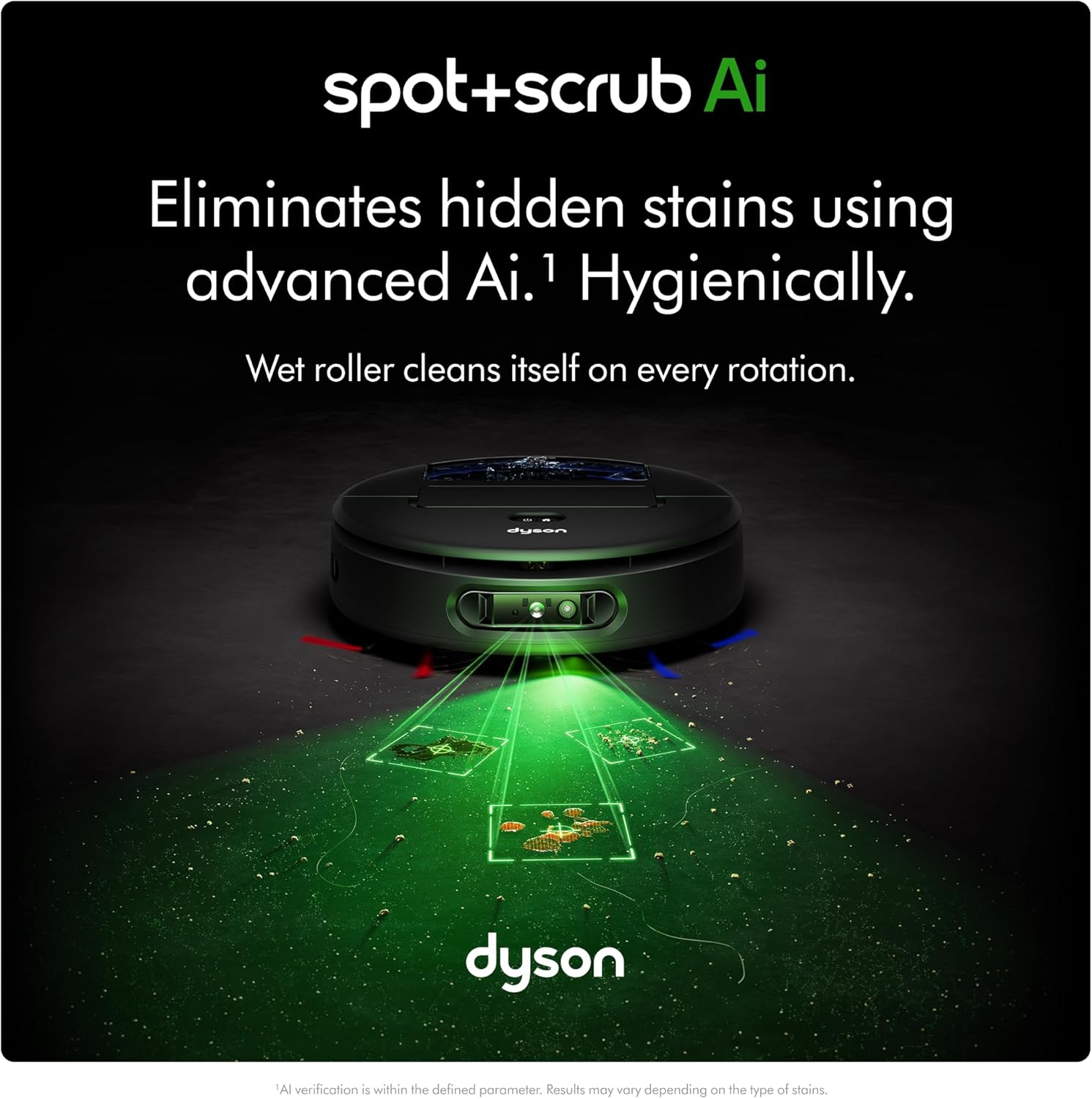 Dyson Spot+Scrub Ai™ Wet and Dry Robot Vacuum - Self Cleaning Wet Roller, 18000 PA Suction, Detangling Roller, Ai Stain Identification