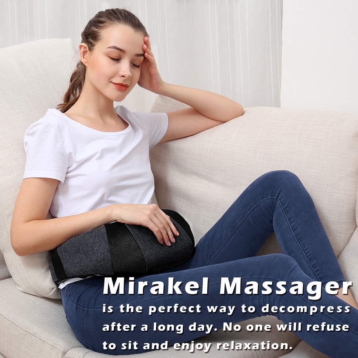 Mirakel Fathers Day Dad Gifts for Husband Men, Neck Massager for Pain Relief Deep Tissue, Electric Shiatsu Shoulder & Back Massager with Heat, Mothers Day Gifts for Mom Wife Women Her (NOT Cordless)