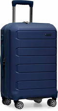 Traveler's Choice Pagosa Hardshell Expandable Luggage with Spinner Wheels, Navy, 22-Inch Carry-on