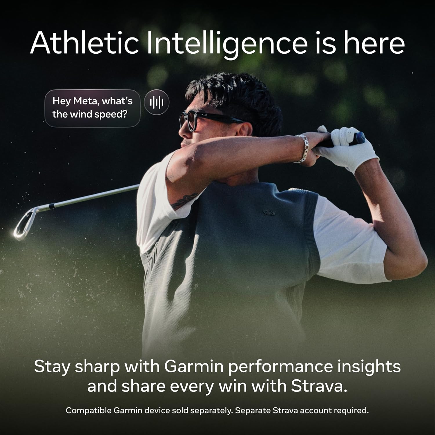 Meta Oakley HSTN, Black | Smart AI Glasses for Men, Women — Camera, Audio, Video Recording — Prizm™ Dark Golf Lenses — Sunglasses