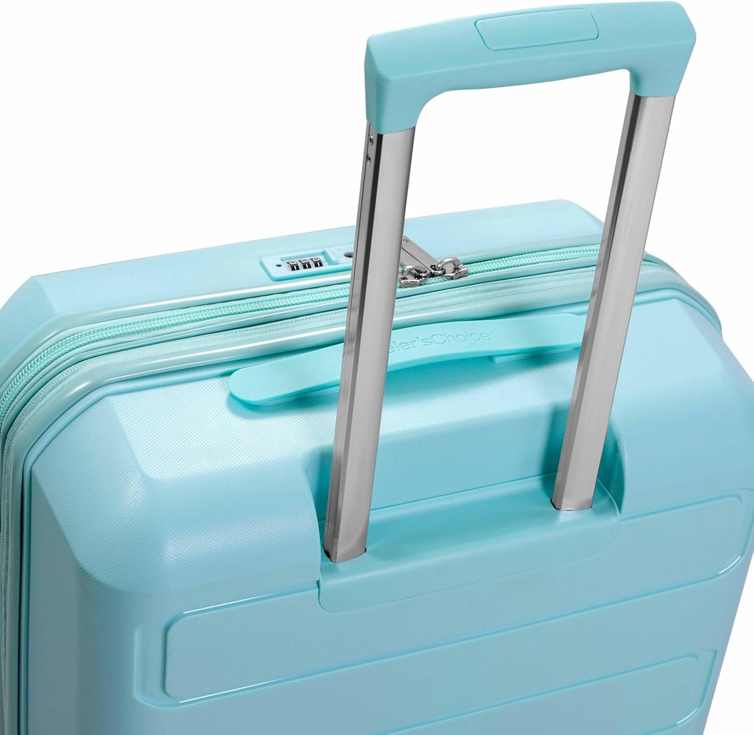 Traveler's Choice Pagosa Hardshell Expandable Luggage with Spinner Wheels, Baby Blue, 2-Piece Set (22/27)