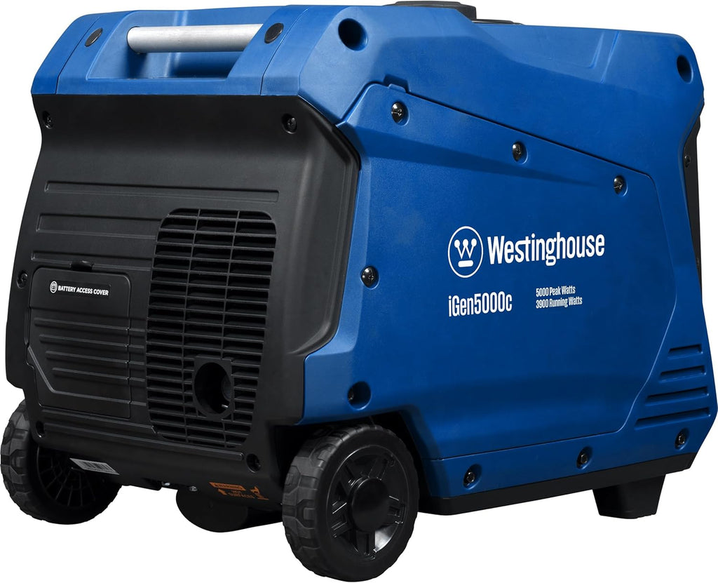 Westinghouse 5000 Peak Watt Super Quiet Portable Inverter Generator, Remote Electric Start with Auto Choke, RV Ready 30A Outlet, Gas Powered, CO Sensor, Parallel Capable