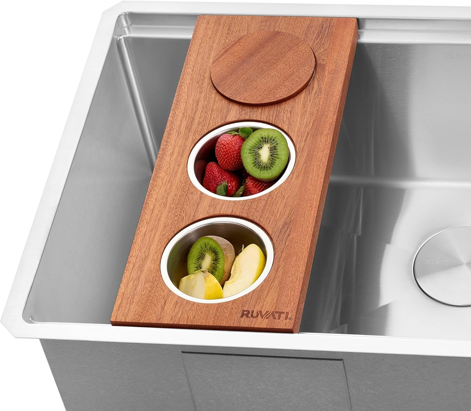 Ruvati Condiment Tray 3 Bowl Serving Board for Workstation Sinks (Complete Set) - RVA1377