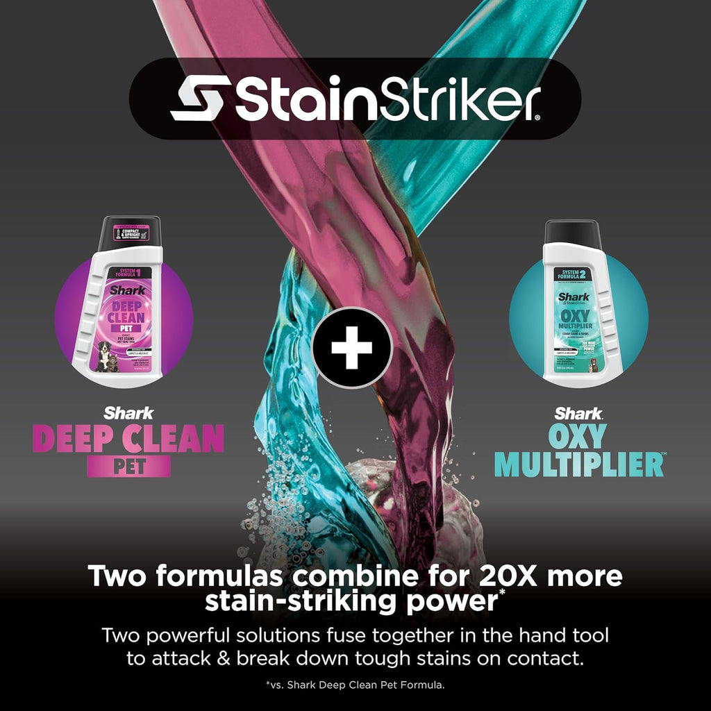Shark StainStriker HairPro | Portable Carpet, Upholstery & Rug Cleaner | 3 Tools | Self-Cleaning | Perfect for Pets | Ultra-Powerful Stain & Odor Remover | Pet & OXY Solutions | Teal | PX253BRN