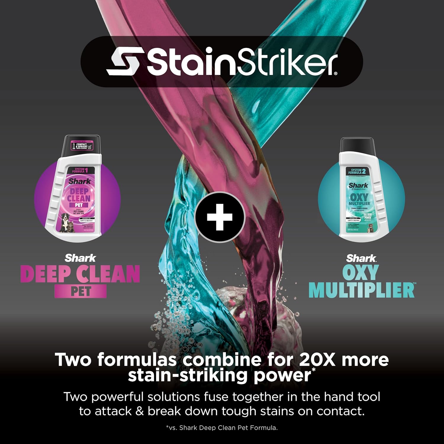 Shark StainStriker HairPro | Portable Carpet, Upholstery & Rug Cleaner | 3 Tools | Self-Cleaning | Perfect for Pets | Ultra-Powerful Stain & Odor Remover | Pet & OXY Solutions | Teal | PX253BRN