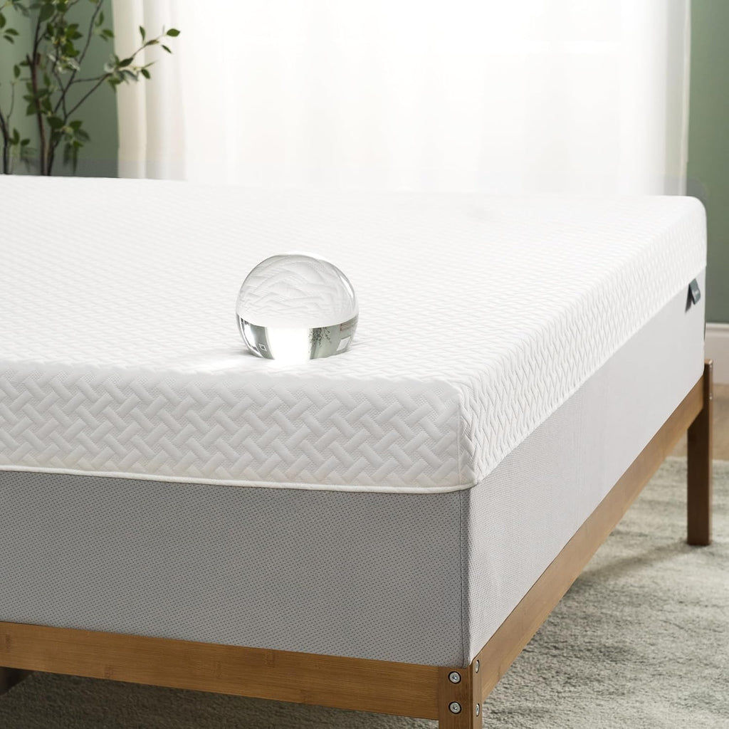 Zinus 10 Inch Green Tea Essential Memory Foam Mattress [New Version], Queen, Fiberglass Free, Medium Feel, Breathable Airflow Memory Foam, Certified Safe Foams & Fabric, Mattress in A Box