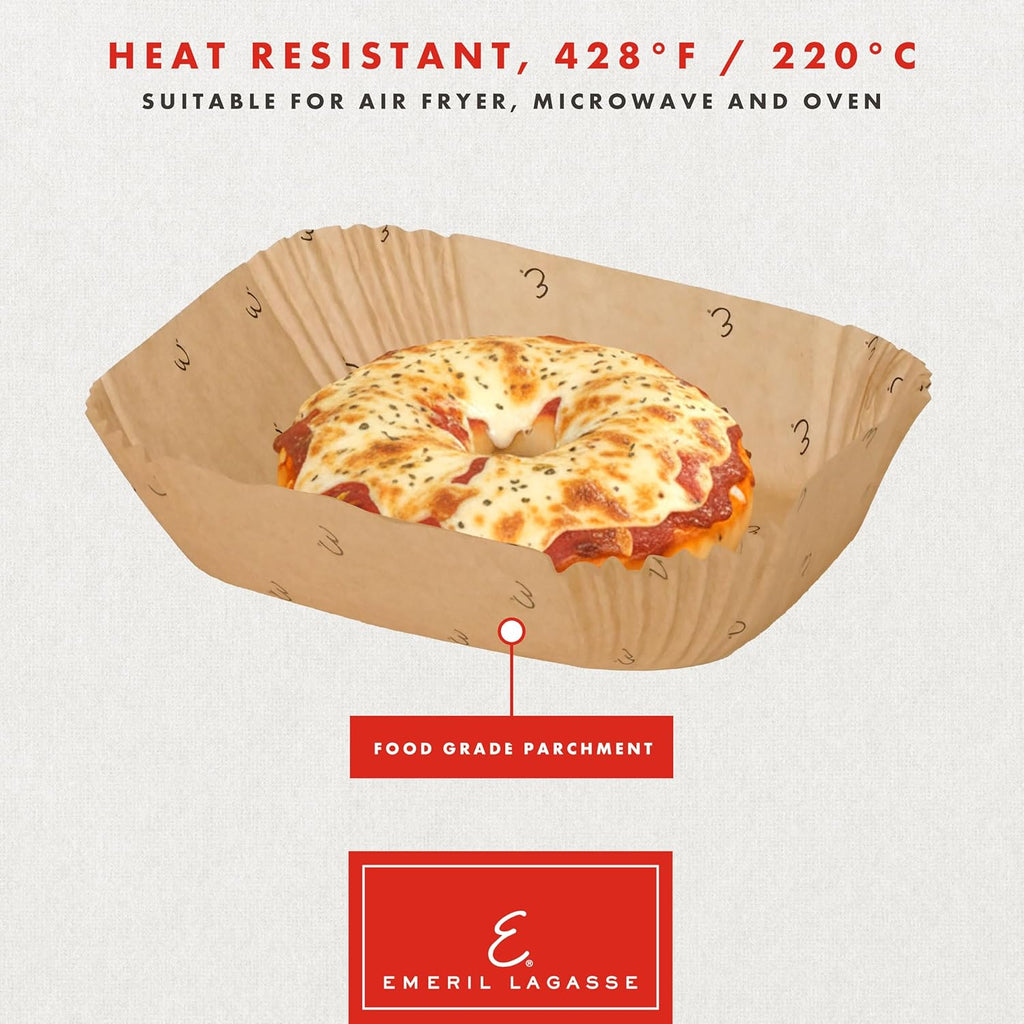 Emeril Lagasse Air Fryer Liners Disposable, Non-Stick Parchment Paper AirFryer Liners for Emeril Lagasse Air Fryer Oven & French Door Air Fryer Oven – Square 7.87 Inch – Solid – 100 Count