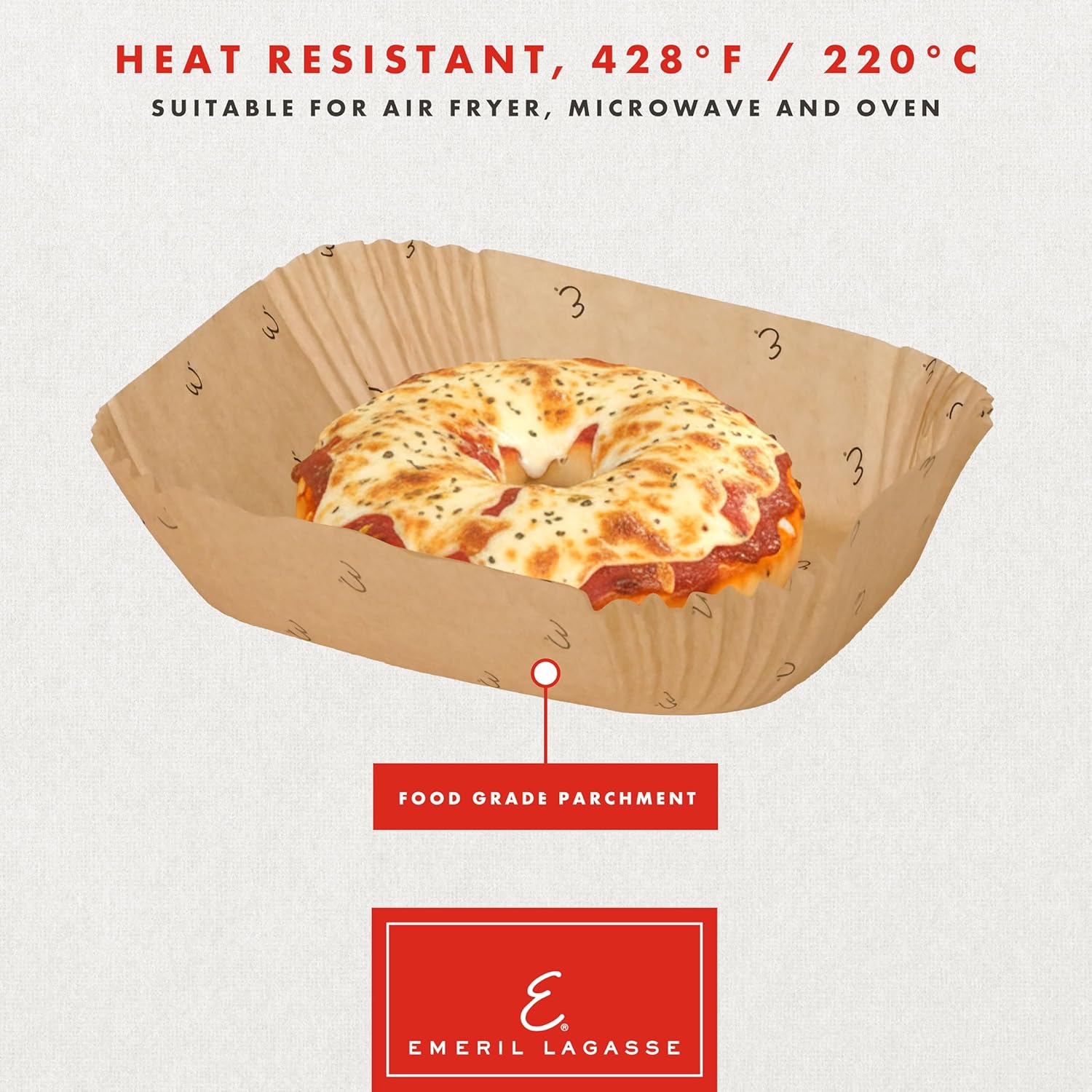 Emeril Lagasse Air Fryer Liners Disposable, Non-Stick Parchment Paper AirFryer Liners for Emeril Lagasse Air Fryer Oven & French Door Air Fryer Oven – Square 7.87 Inch – Solid – 100 Count