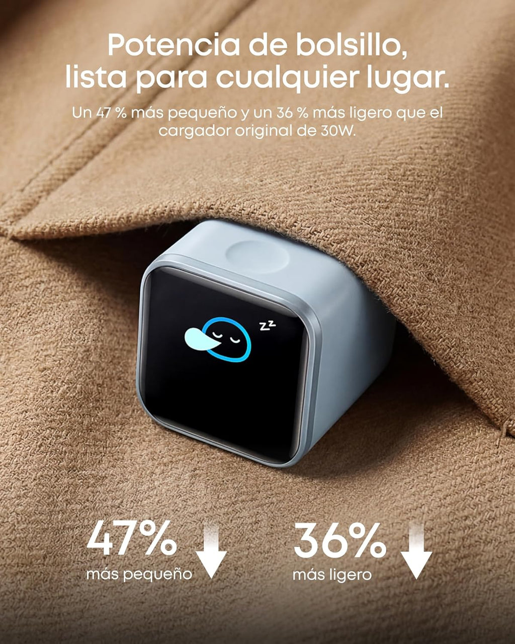Anker Smart Display Charger, Anker Nano USB C Charger Block, 45W Max GaN Phone Charger,180° Foldable Plug,Smart Recognition,Built-in Care Mode,for iPhone17/16/15(Non-Battery,One USB-C Port,No Cable)