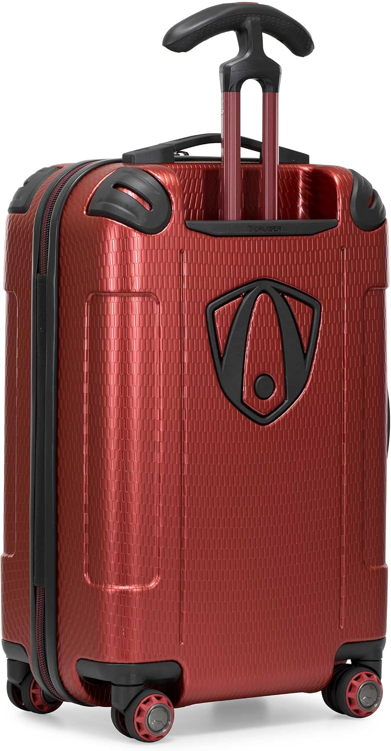 Traveler's Choice Maxporter II Polycarbonate Hardside Trunk with Spinner Wheels, Red, 22-Inch Carry-on Luggage