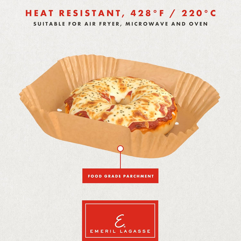 Emeril Lagasse Air Fryer Liners Disposable, Perforated Parchment Paper Air Fryer Liners for Emeril Lagasse Air Fryer Oven & French Door Air Fryer Oven – Square 7.87 Inch – 200 Count