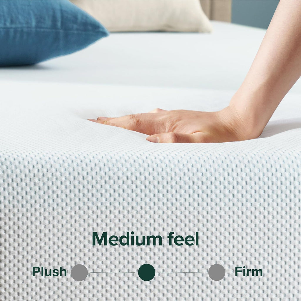 Zinus 12 Inch Green Tea Cooling Memory Foam Mattress [New Version], King, Fiberglass Free, Medium Firmness, Cooling Gel Foam, Certified Safe Foams & Fabric, Mattress in A Box