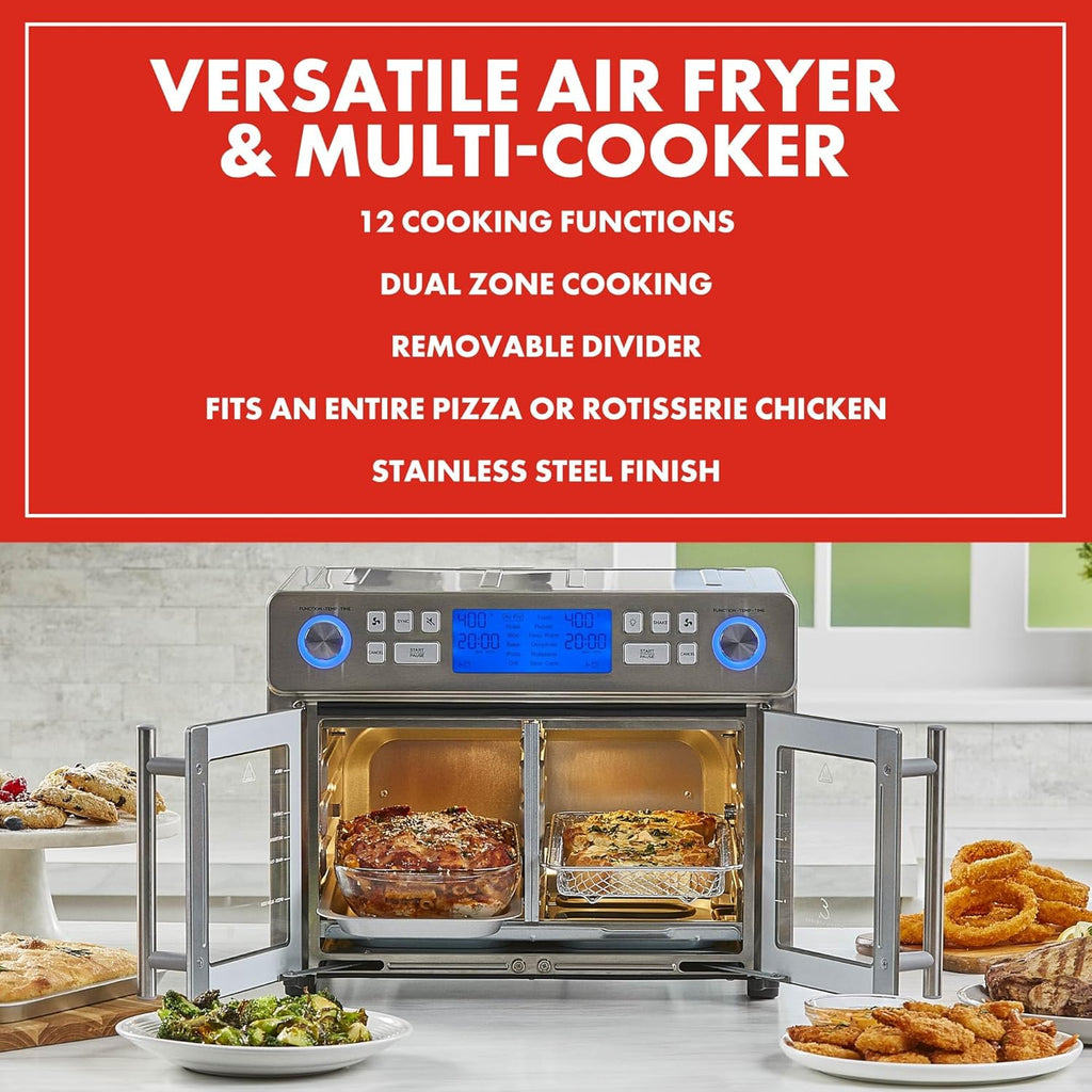 Emeril Lagasse Dual Zone 360 Air Fryer Oven Combo with French Door, 25 QT Extra Large, Cook Two Foods in Different Ways, Up to 60% Faster from Frozen to Finish