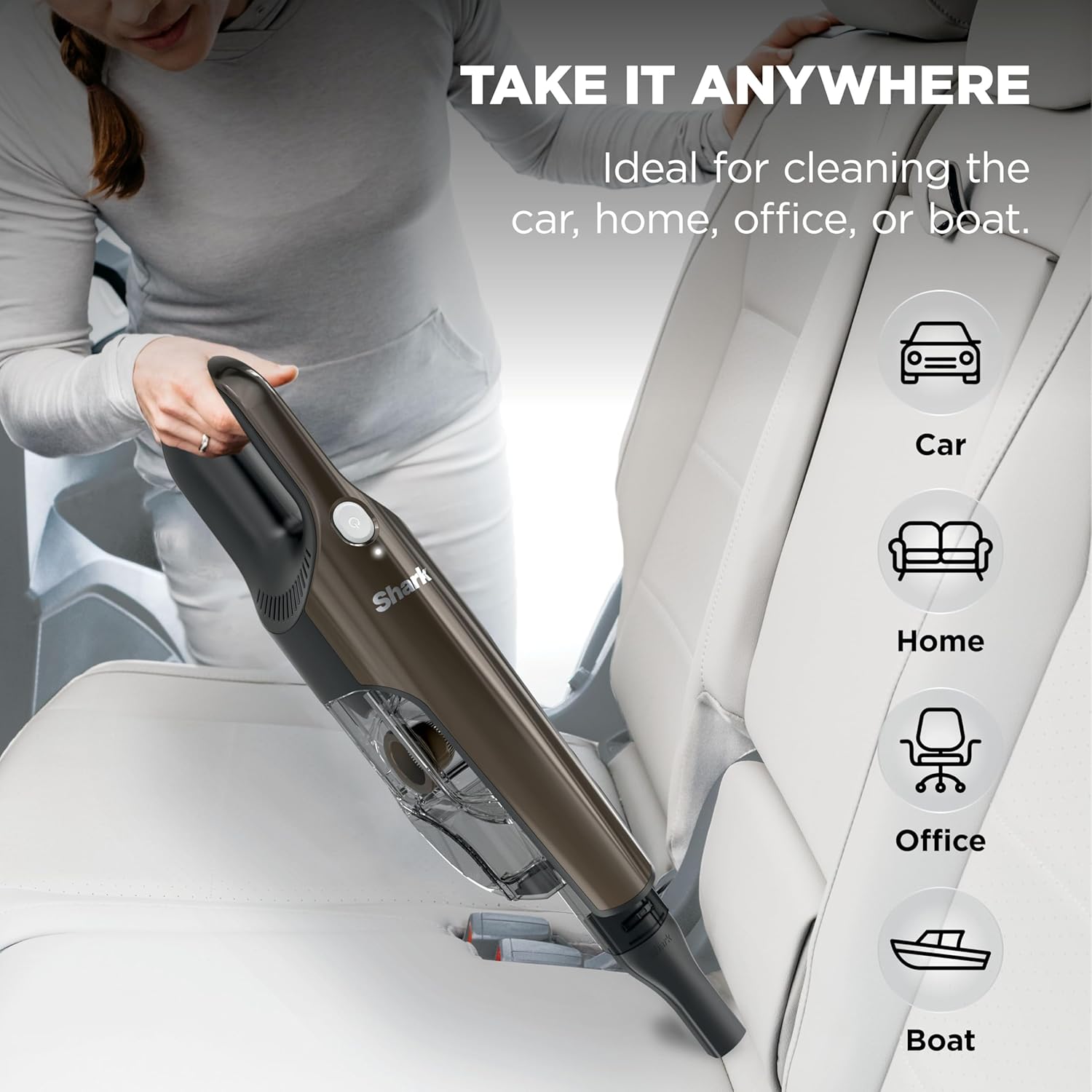 Shark UltraCyclone™ Pet Pro Plus Cordless Handheld Vacuum, Powerful Suction, Portable Vacuum for Car & Home, Pet Power Brush, Crevice Tool, Scrubbing Brush, XL Dust Cup, Brown, CH951BR1