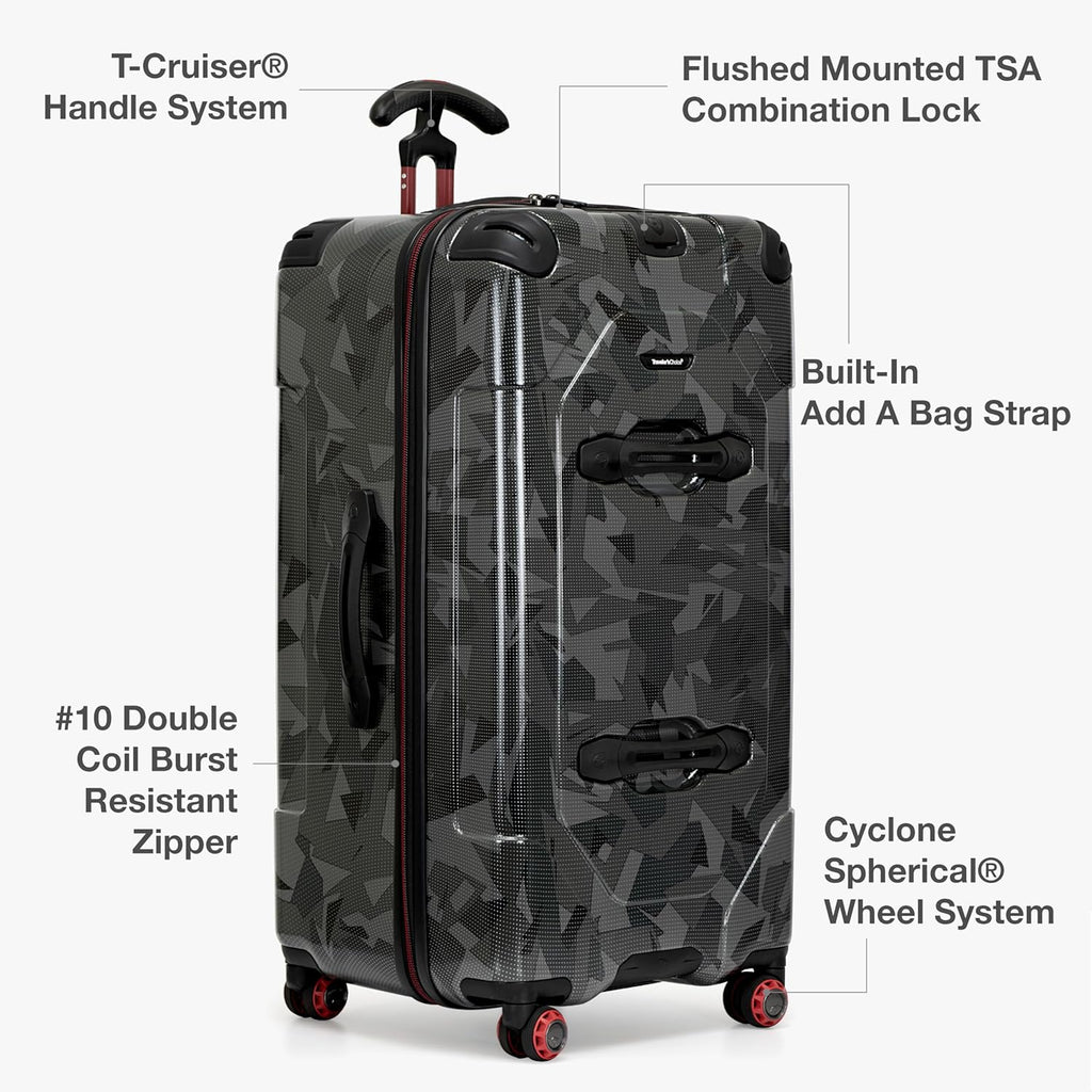 Traveler's Choice Maxporter II Polycarbonate Hardside Trunk with Spinner Wheels, Gray Camo, 31-Inch Large Trunk