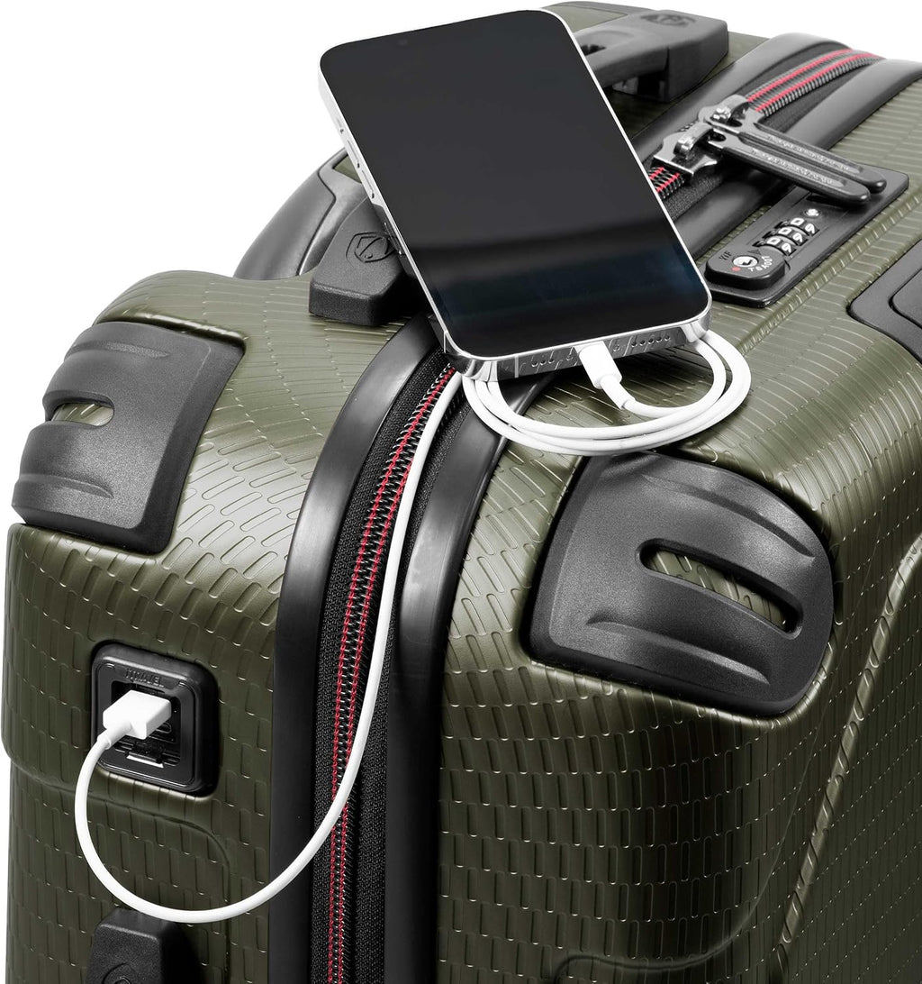 Traveler's Choice Maxporter II Polycarbonate Hardside Trunk with Spinner Wheels, Green, 22-Inch Carry-on Luggage