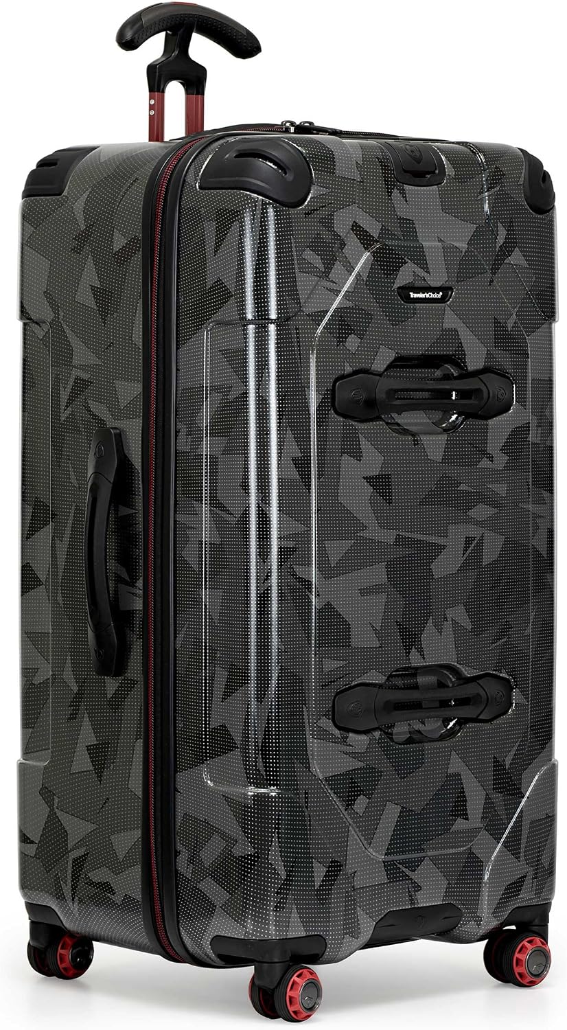 Traveler's Choice Maxporter II Polycarbonate Hardside Trunk with Spinner Wheels, Gray Camo, 31-Inch Large Trunk