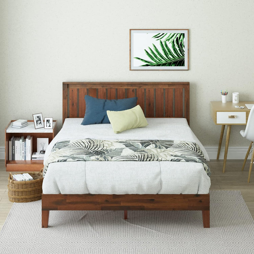 Zinus Vivek Deluxe Wood Platform Bed Frame with Headboard, Wood Slat Support, No Box Spring Needed, Easy Assembly, King