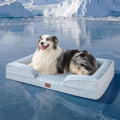 Bedsure L Plus Cooling Dog Bed for Large Dogs - Orthopedic Dog Cat Cooling Bed Washable, Big Comfort Dogs Couch Sofa with Waterproof Removable Cover, Pet Bed with Nonskid Bottom, Cooling Blue, 38"