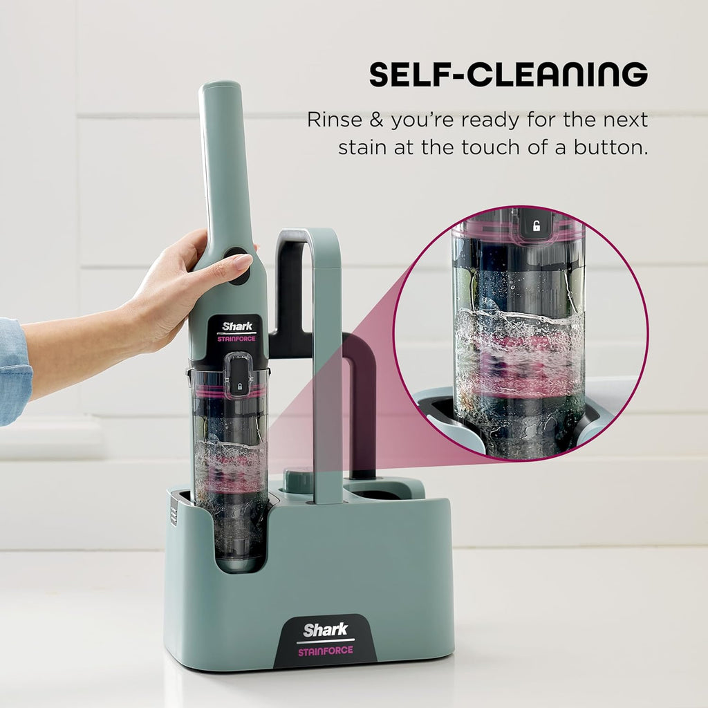 Shark StainForce Cordless Spot Cleaner, Dual-Activated Easy Spray Formula, OXY-Powered Stain Cleaning, Indoor + Outdoor, Carpets, Upholstery, Car Seats & Stairs, Pet Urine & Odor Remover, HX101