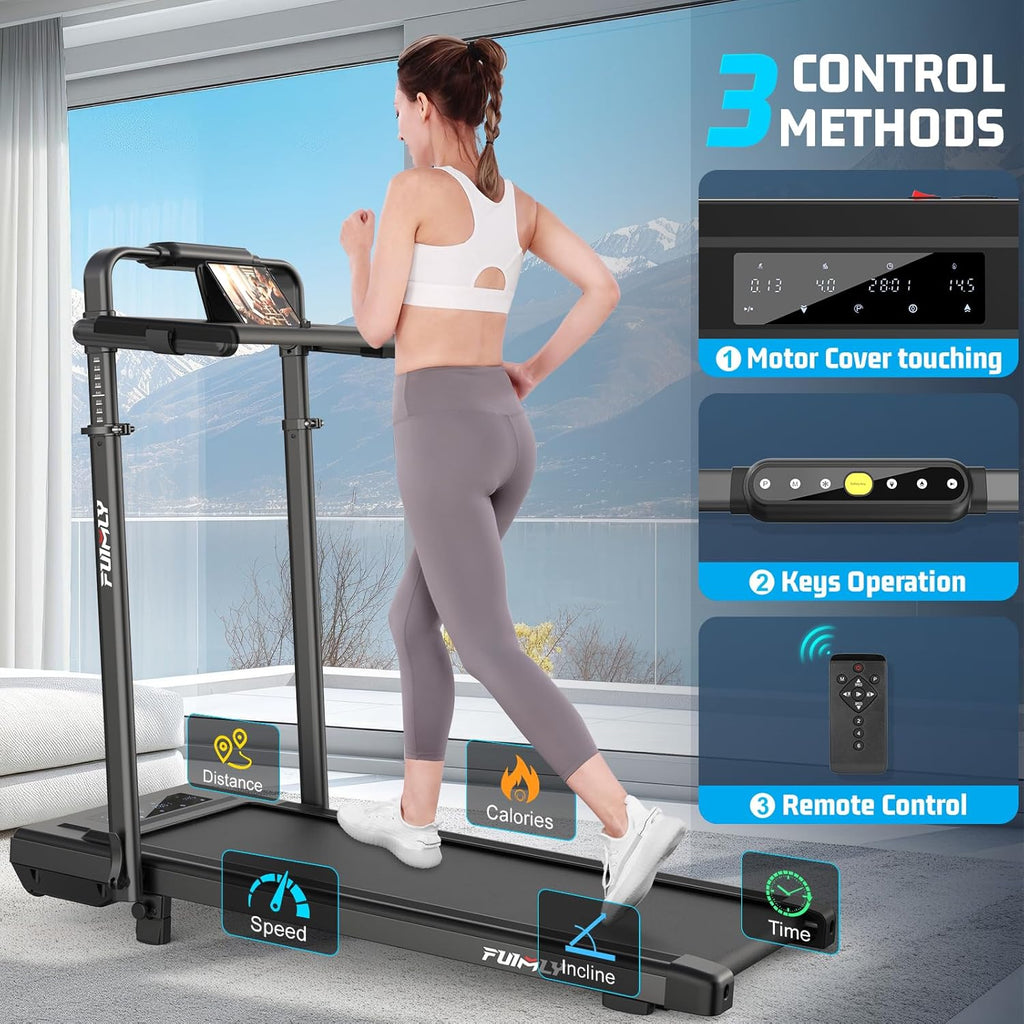 Walking Pad Treadmill with Desk Workstation, 15% Incline Treadmill with Handle Bar, Foldable Treadmills Under Desk for Home/Office, 400 lbs+ Capacity, Adjustable Height, Removable Desk, 3.5HP Motor
