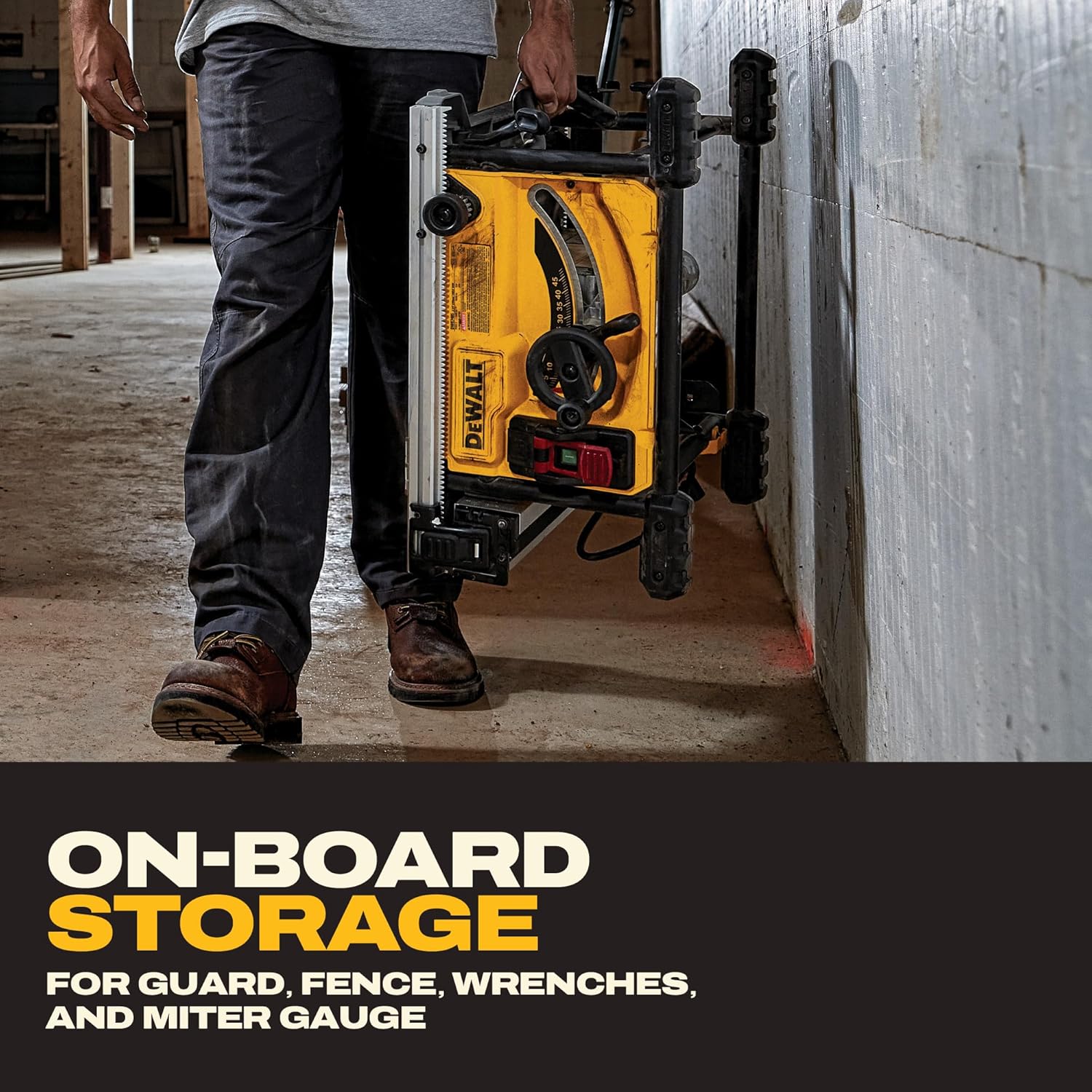 DEWALT Portable Table Saw with Stand, 8-1/4 inch, up to 48-Degree Angle Cuts (DWE7485WS)