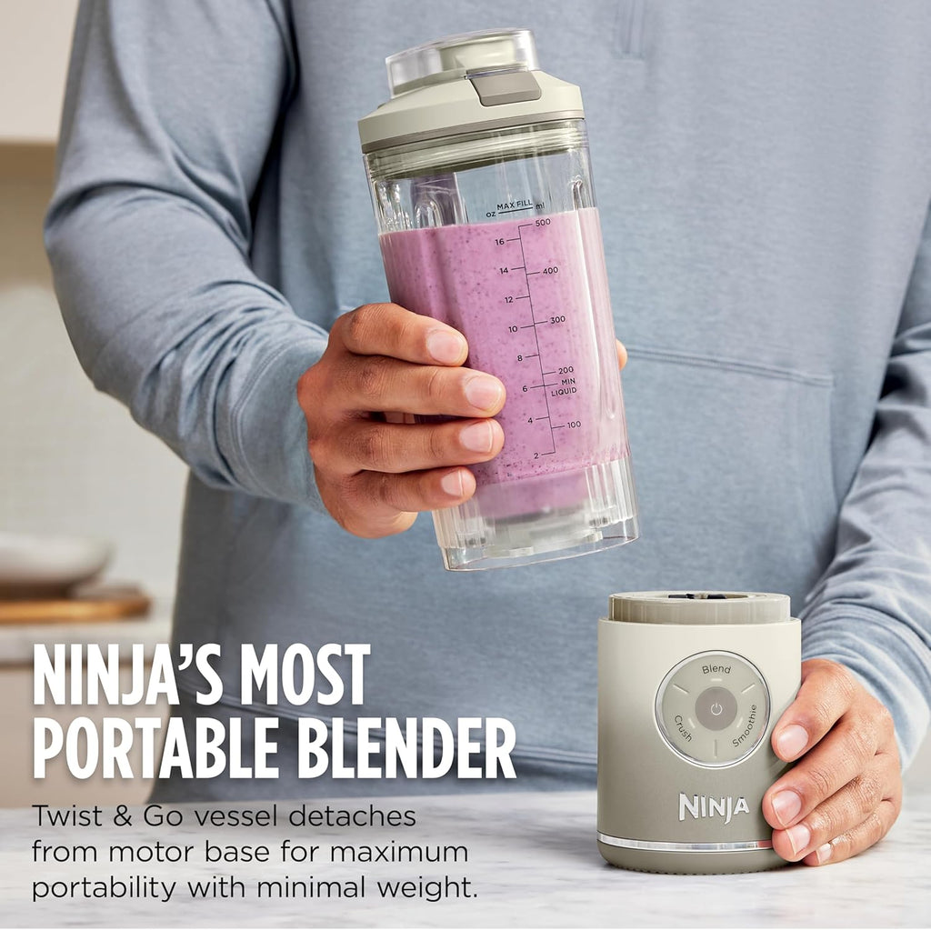 Ninja Blast Max, Portable Blender + Twist & Go, Personal Smoothie, Blend, Ice Crush, 3 Programs, Cordless, 22 oz removable Vessel, Dishwasher Safe, Leakproof, Navy, BC251NV