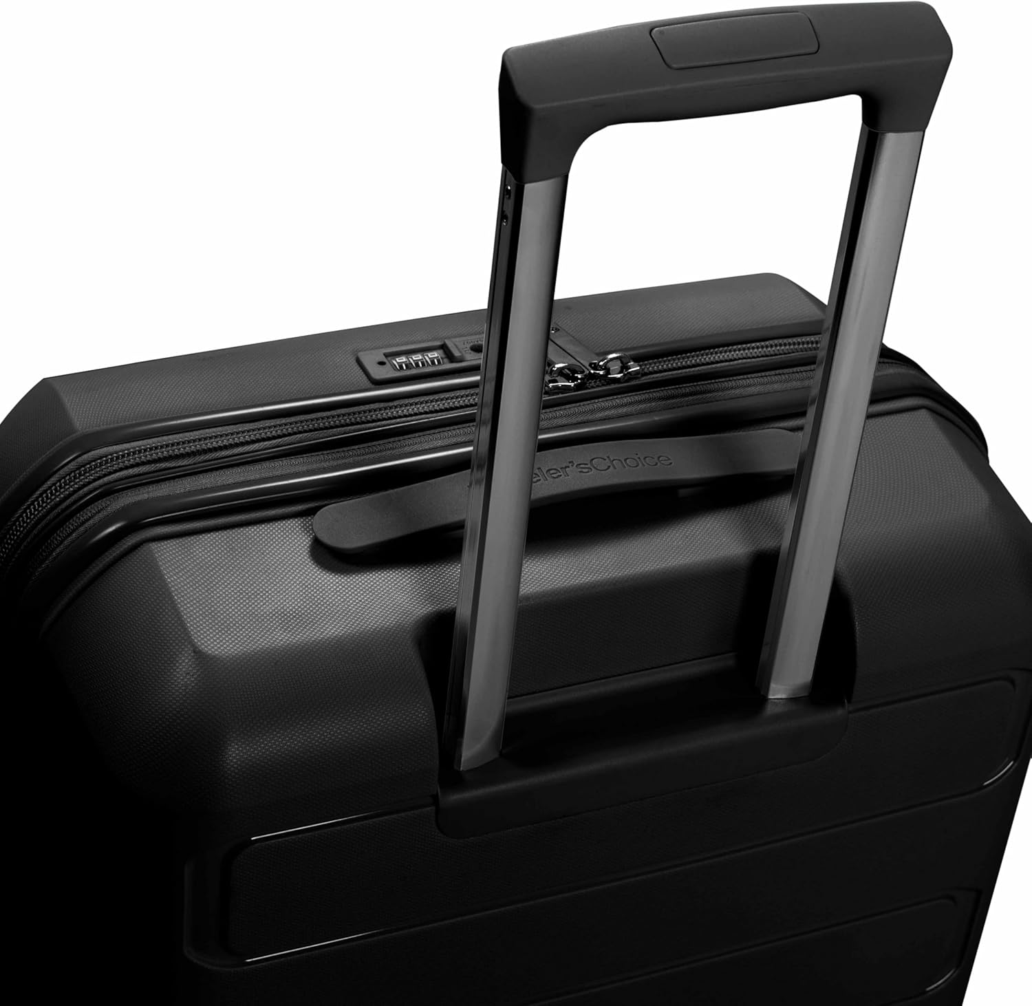 Traveler's Choice Pagosa Hardshell Expandable Luggage with Spinner Wheels, Black, 22-Inch Carry-on