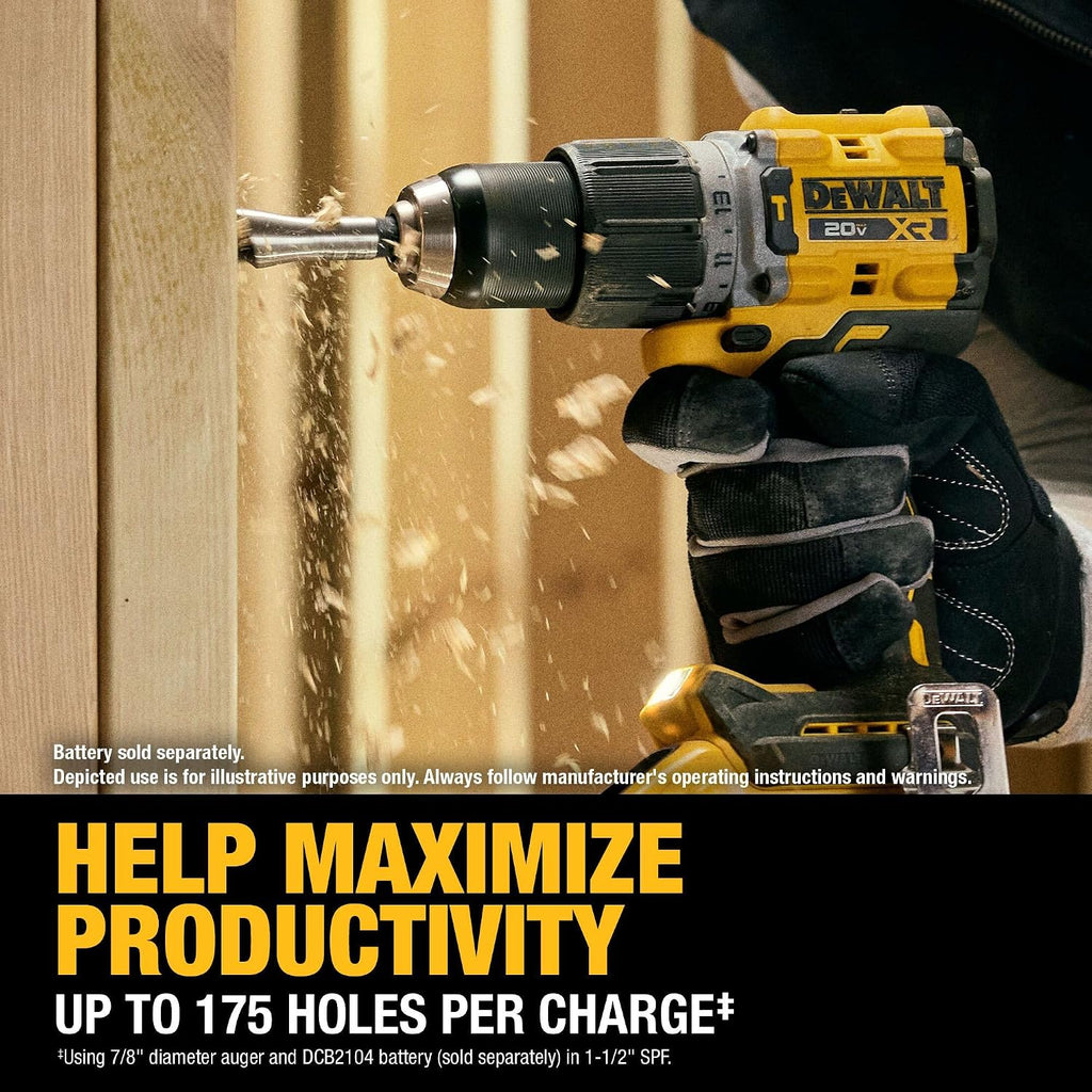 DEWALT 20V MAX XR 1/2 in. Brushless Cordless Hammer Drill Kit With 5AH Battery and Charger (DCD806H1)