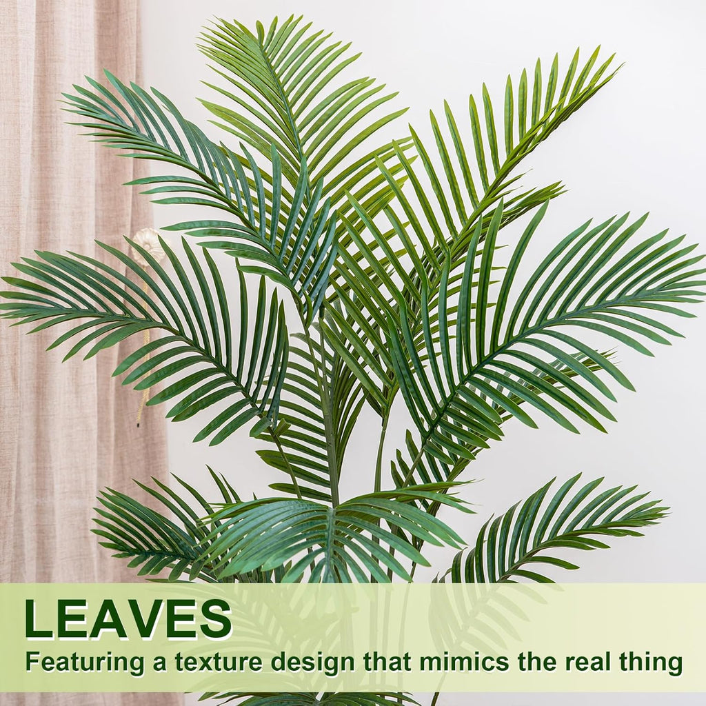 VIVATREES Palm Tree 5FT Artificial, 60in Tall Faux Palm Tree with 15.7 White Planter, Fake Potted Tree for Indoor & Outdoor Home Office Decor