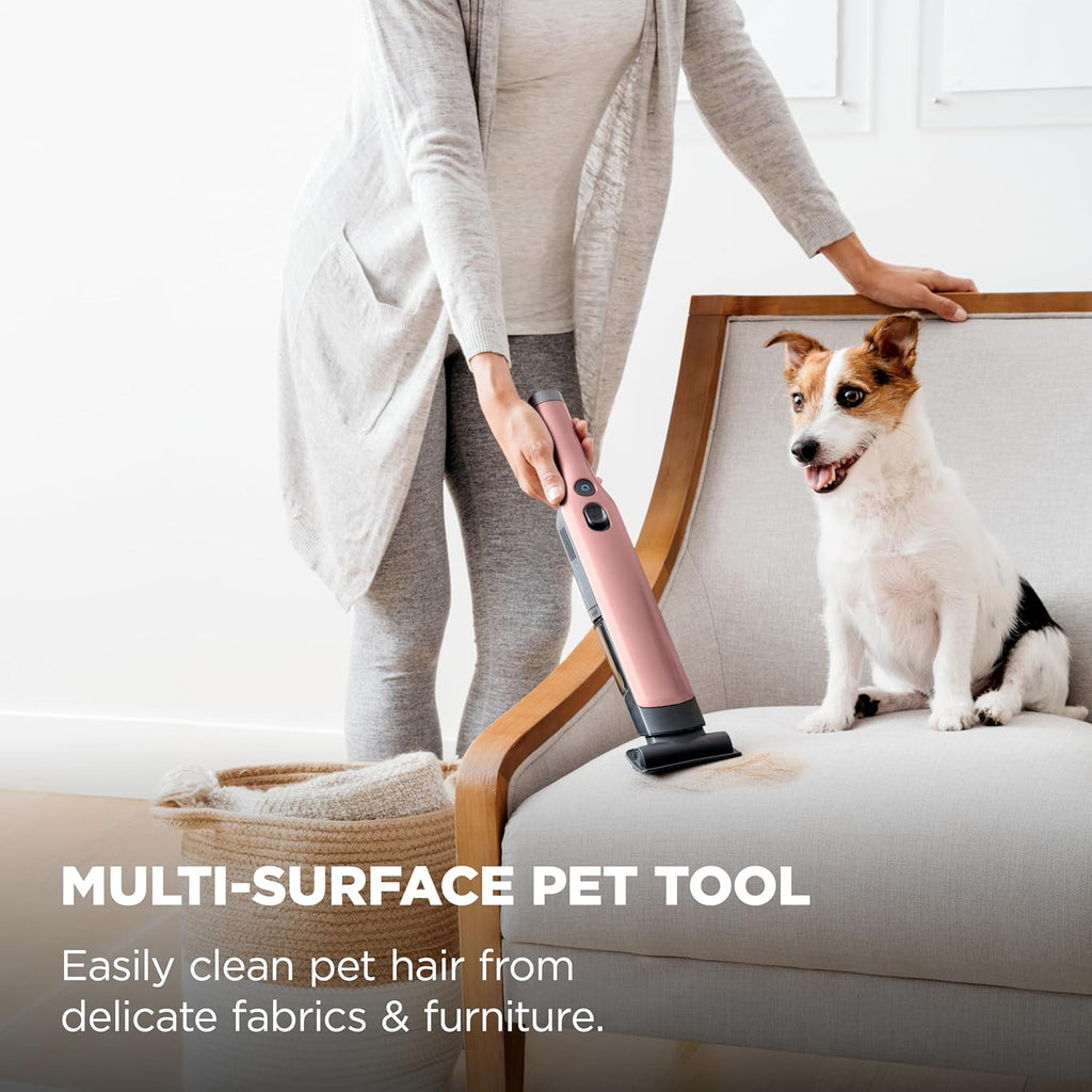 Shark WANDVAC Cordless Hand Vac, Lightweight, Portable at 1.4 lbs., Powerful Suction, Charging Dock, One-Touch Empty for Car & Home, Multi-Surface Pet Tool & Duster Crevice Tool, Rose Gold, WV201RGBRN