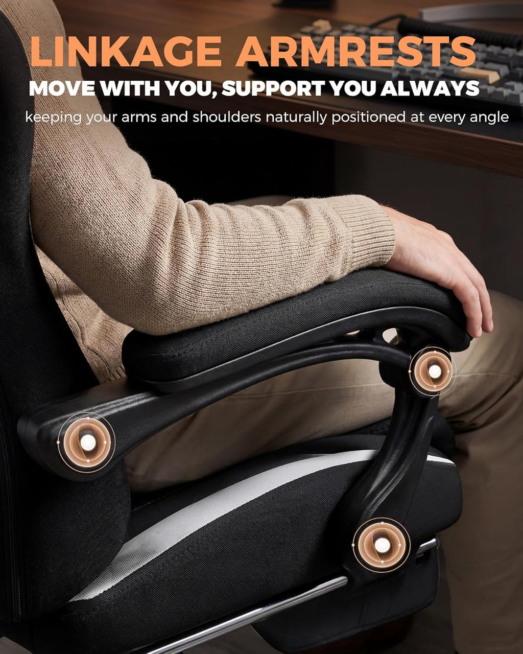 GTPLAYER Gaming Chair with Foot Rest & Pocket Spring Cushion, Ergonomic High Back Computer Desk Chair with Headrest & Lumbar Support for Back Pain Relief, Breathable Fabric, Black