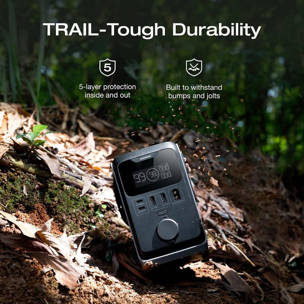EF ECOFLOW TRAIL 300 DC Solar Panel with 45W Solar Generator, 288Wh LiFePO4 Power Bank, Power Station, for Camping, Travel, and Emergency Power