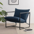 Zinus Aidan Sling Accent Chair, Metal Framed Armchair with Shredded Foam Cushioning, Navy