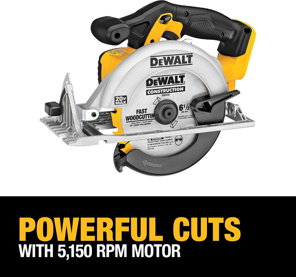 DEWALT 20V MAX Cordless Drill Driver and Circular Saw Combo Kit with 2 x 2 Ah Batteries and Charger, Contractor Bag (DCK252D2)
