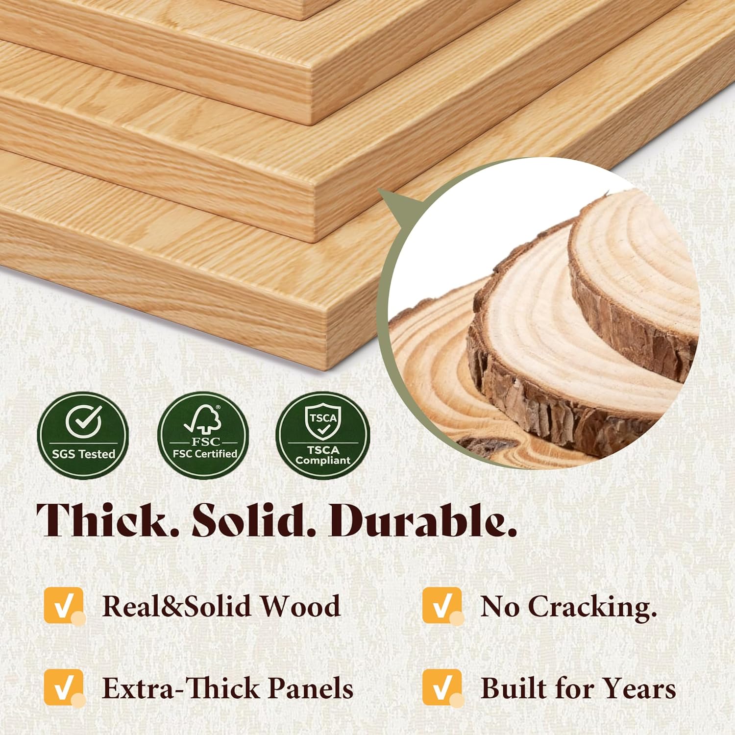 AMERLIFE King Bed Frame, Solid Wood Platform Bed with Vertical Slats Headboard, Wooden Bedframe King-Size, Sturdy Wooden Slats Support, No Box Spring Needed, Noise Free, Light Wood