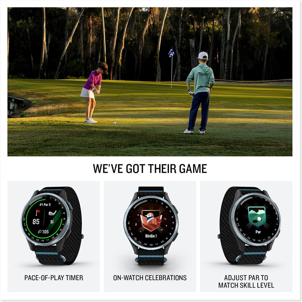 Garmin Approach® J1, Junior Golf Watch with GPS, Bright and Colorful Display, Tee-Off Guidance, Essential Features for Learning and Improving, Black