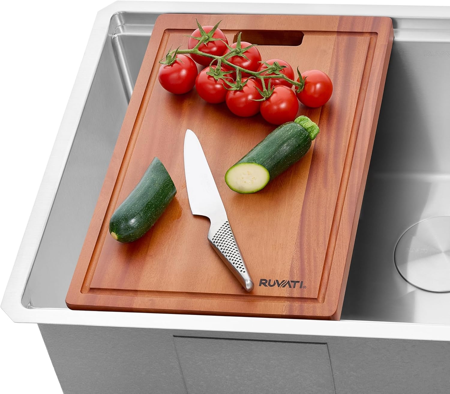 Ruvati RVA1217 Solid Wood Cutting Board, 17.25"