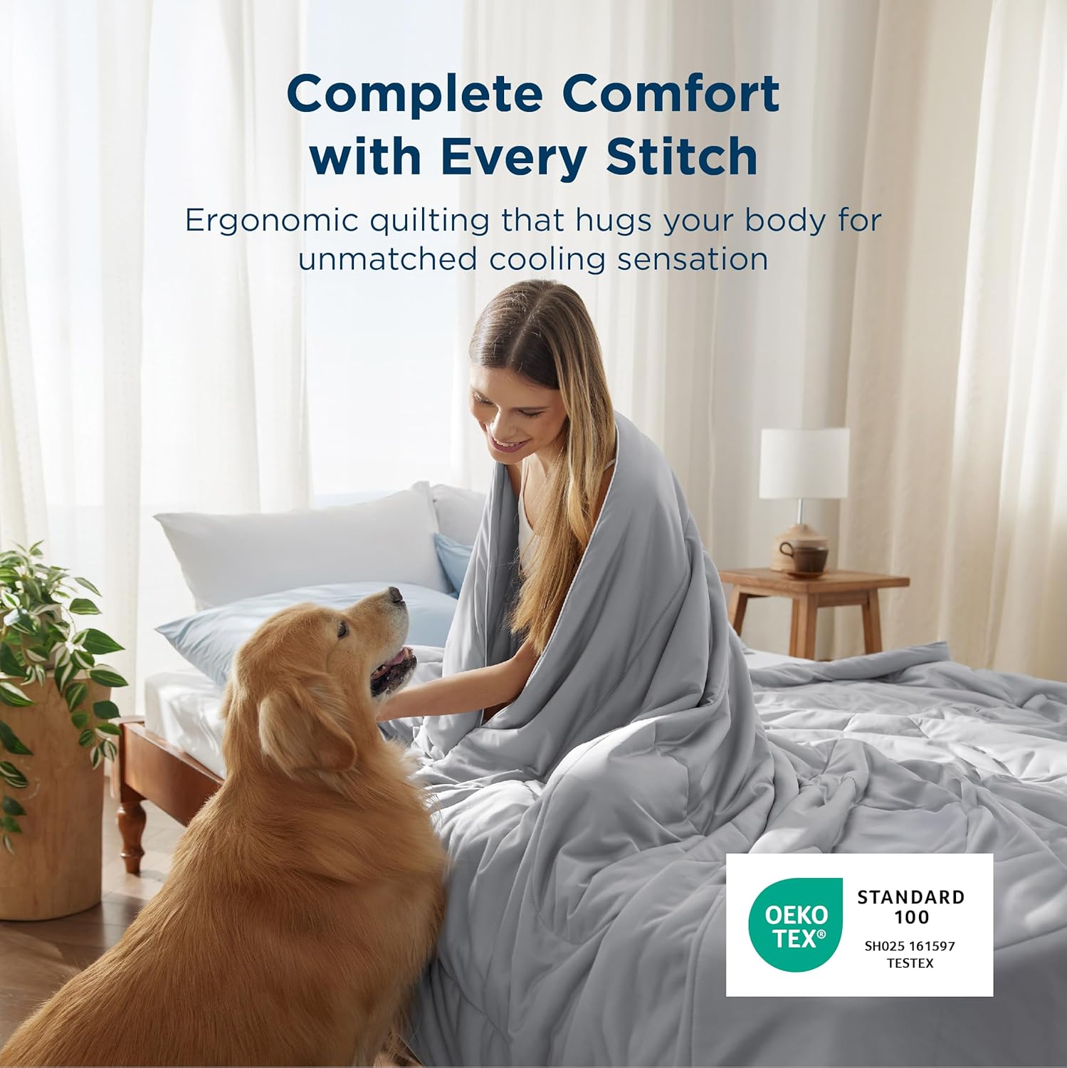 Bedsure Cooling Comforter Twin Size - GentleSoft Moisture Wicking Cooling Blanket for Hot Sleepers, Breathable Lightweight Duvet Insert, Dual-Sided Summer Blanket, Gray, 68x88 Inches