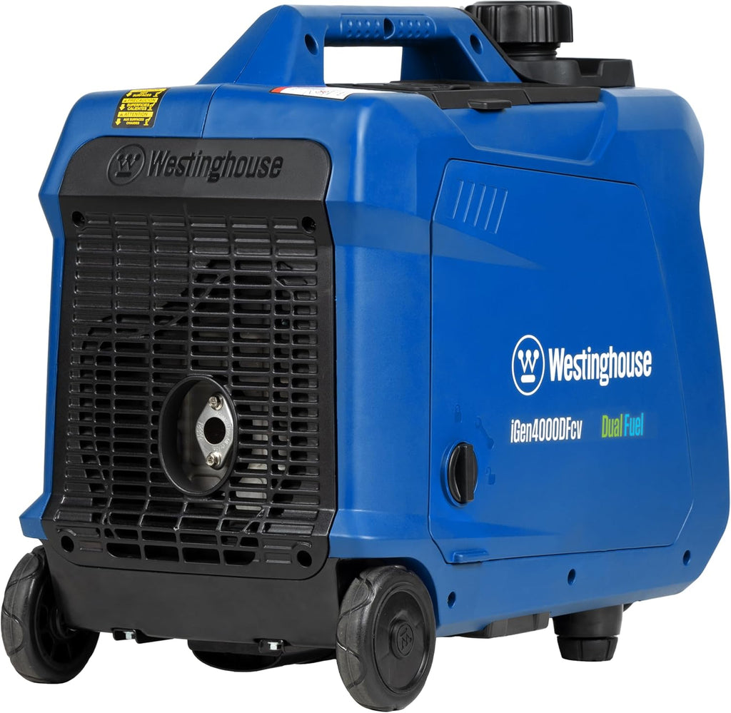 Westinghouse 4000 Peak Watt Super Quiet Dual Fuel Portable Inverter Generator, Wheel & Handle Kit, Gas & Propane Powered, RV Ready, CO Sensor, Parallel Capable