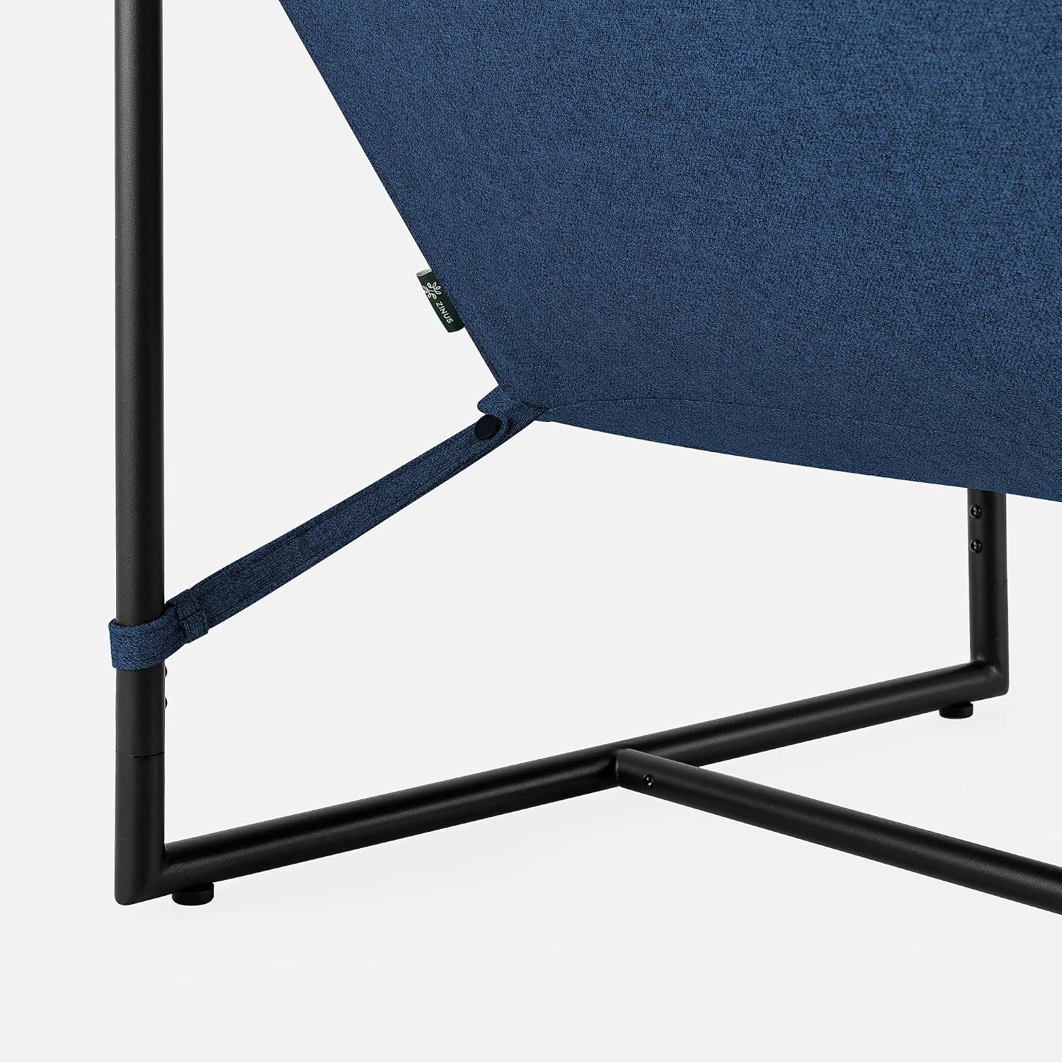 Zinus Aidan Sling Accent Chair, Metal Framed Armchair with Shredded Foam Cushioning, Navy