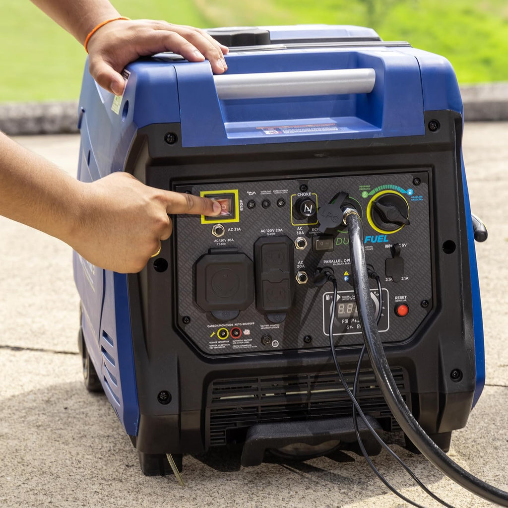Westinghouse 5000 Peak Watt Super Quiet Dual Fuel Portable Inverter Generator, Wheel & Handle Kit, Gas & Propane Powered, RV Ready, CO Sensor, Parallel Capable