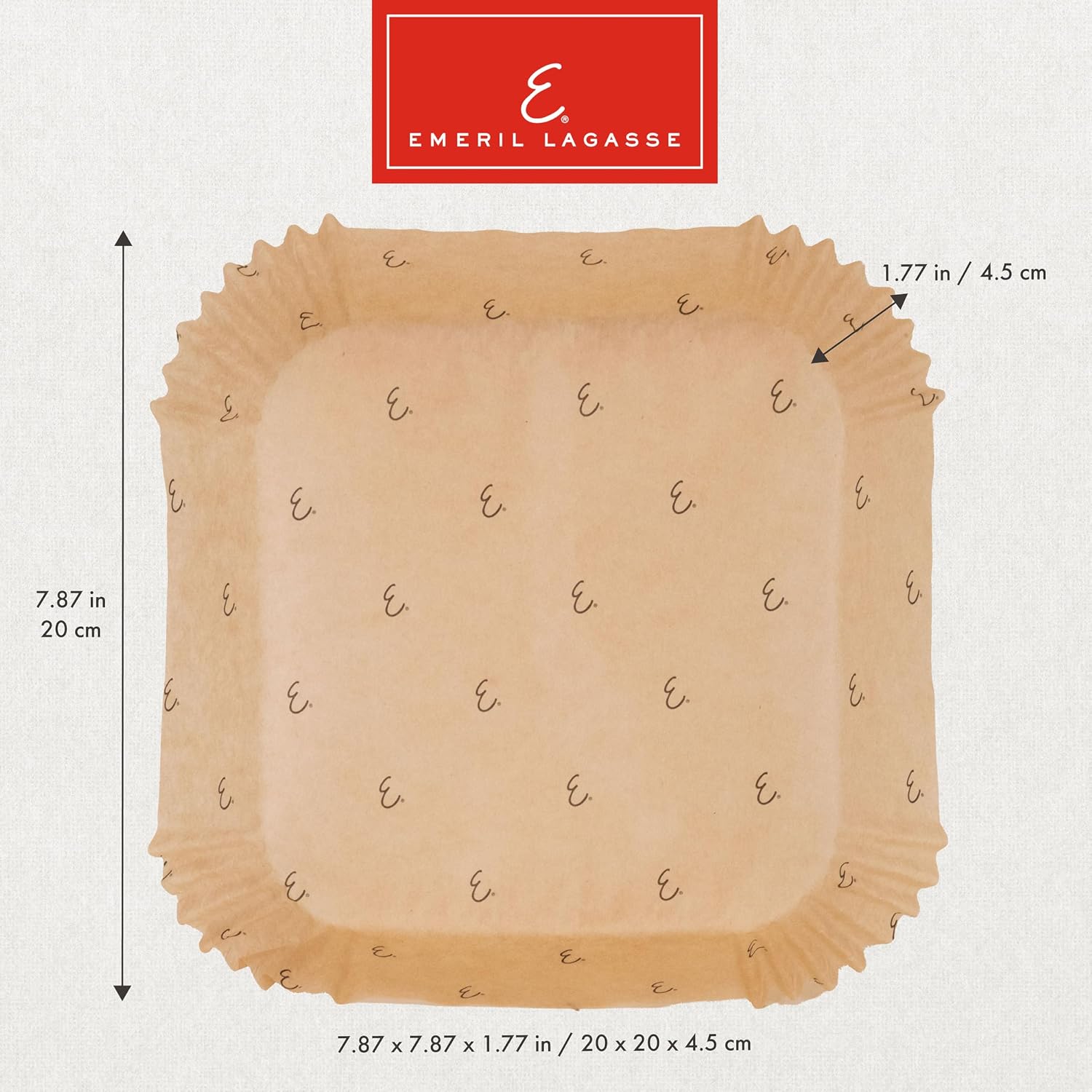 Emeril Lagasse Air Fryer Liners Disposable, Non-Stick Parchment Paper AirFryer Liners for Emeril Lagasse Air Fryer Oven & French Door Air Fryer Oven – Square 7.87 Inch – Solid – 100 Count