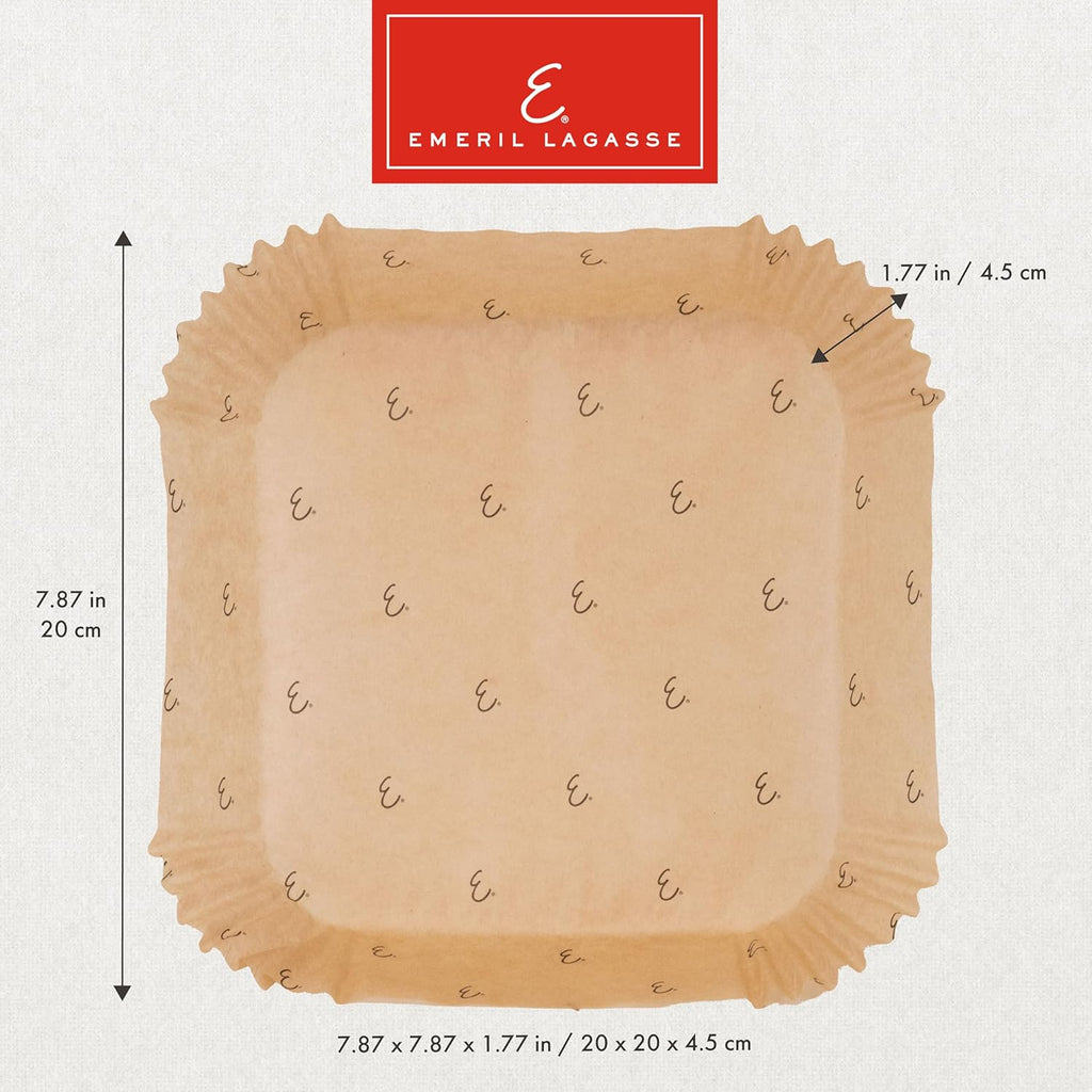 Emeril Lagasse Air Fryer Paper Liners – Disposable Non-Stick Parchment Paper Air Fryer Liners for Emeril Lagasse Air Fryer Oven & French Door Air Fryer Oven – Square 7.87 Inch – Solid – 200 Count