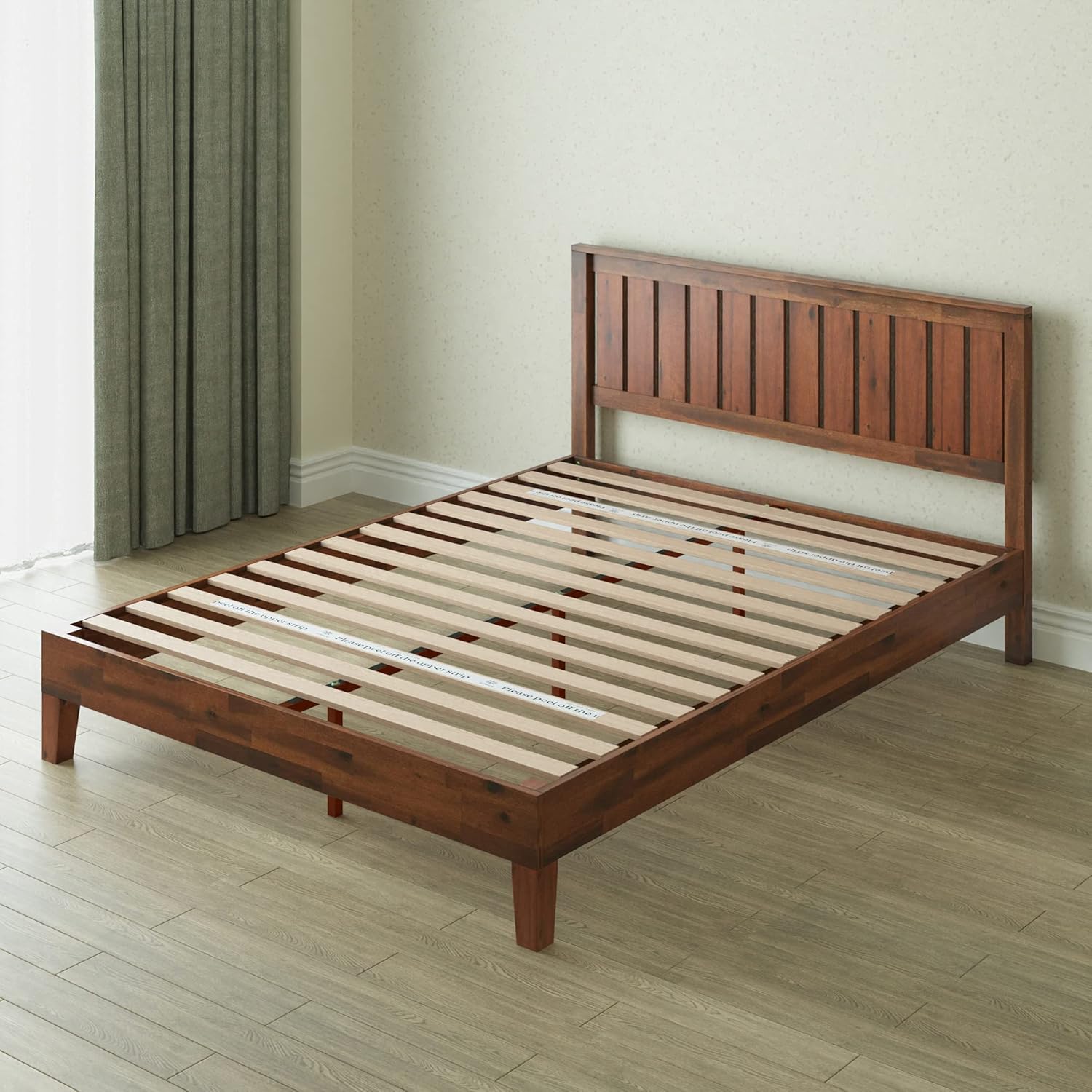 Zinus Vivek Deluxe Wood Platform Bed Frame with Headboard, Wood Slat Support, No Box Spring Needed, Easy Assembly, King