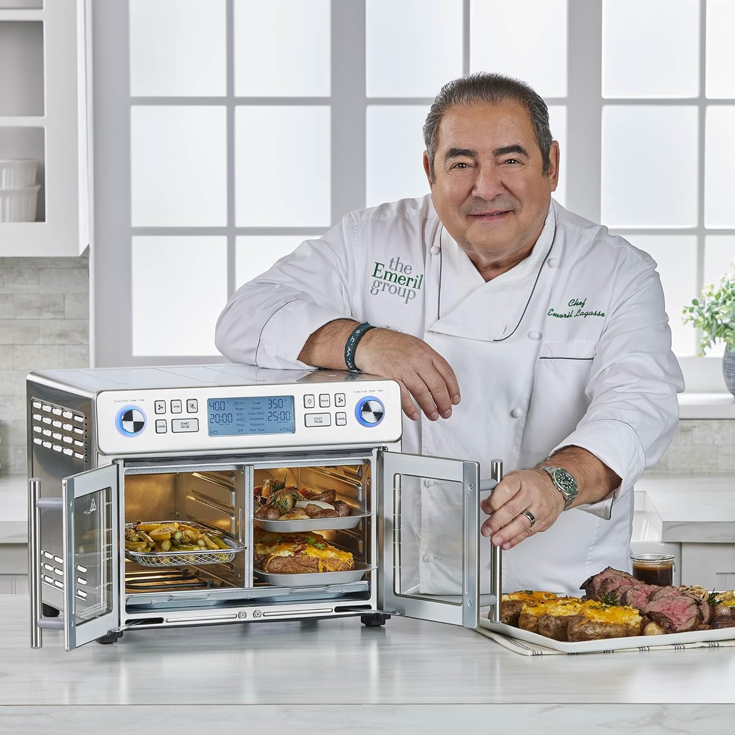 Emeril Lagasse Dual Zone 360 Air Fryer Oven Combo with French Door, 25 QT Extra Large, Cook Two Foods in Different Ways, Up to 60% Faster from Frozen to Finish