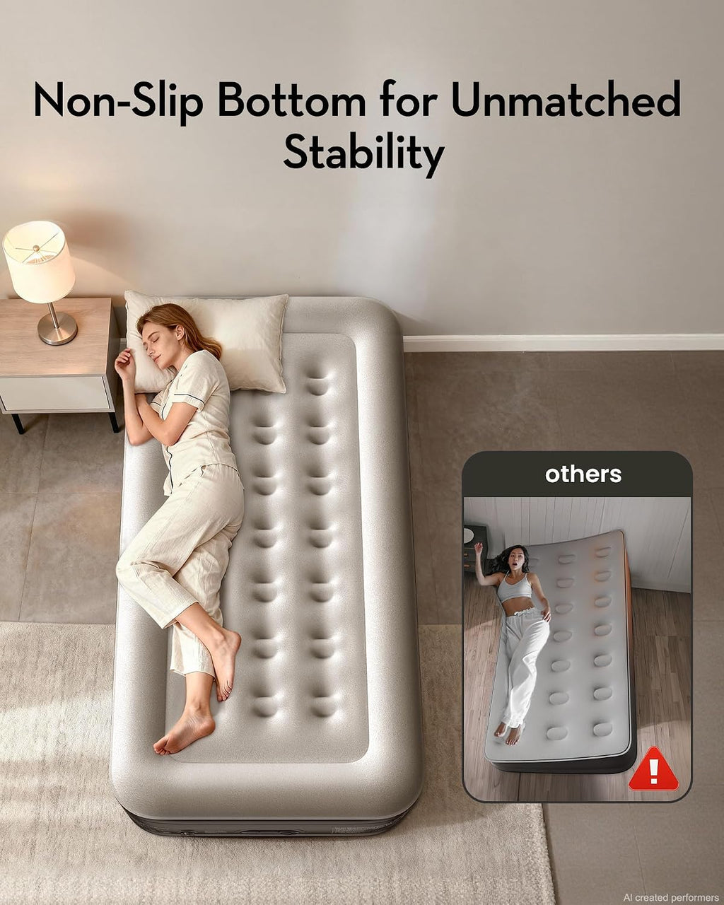OhGeni Twin Air Mattress with Built in Pump, 18" Raised Blow up Mattresses, Upgraded Surface Portable Bed for Home, Camping, Colchone Inflable, Ideal Sleep Solution for Guests