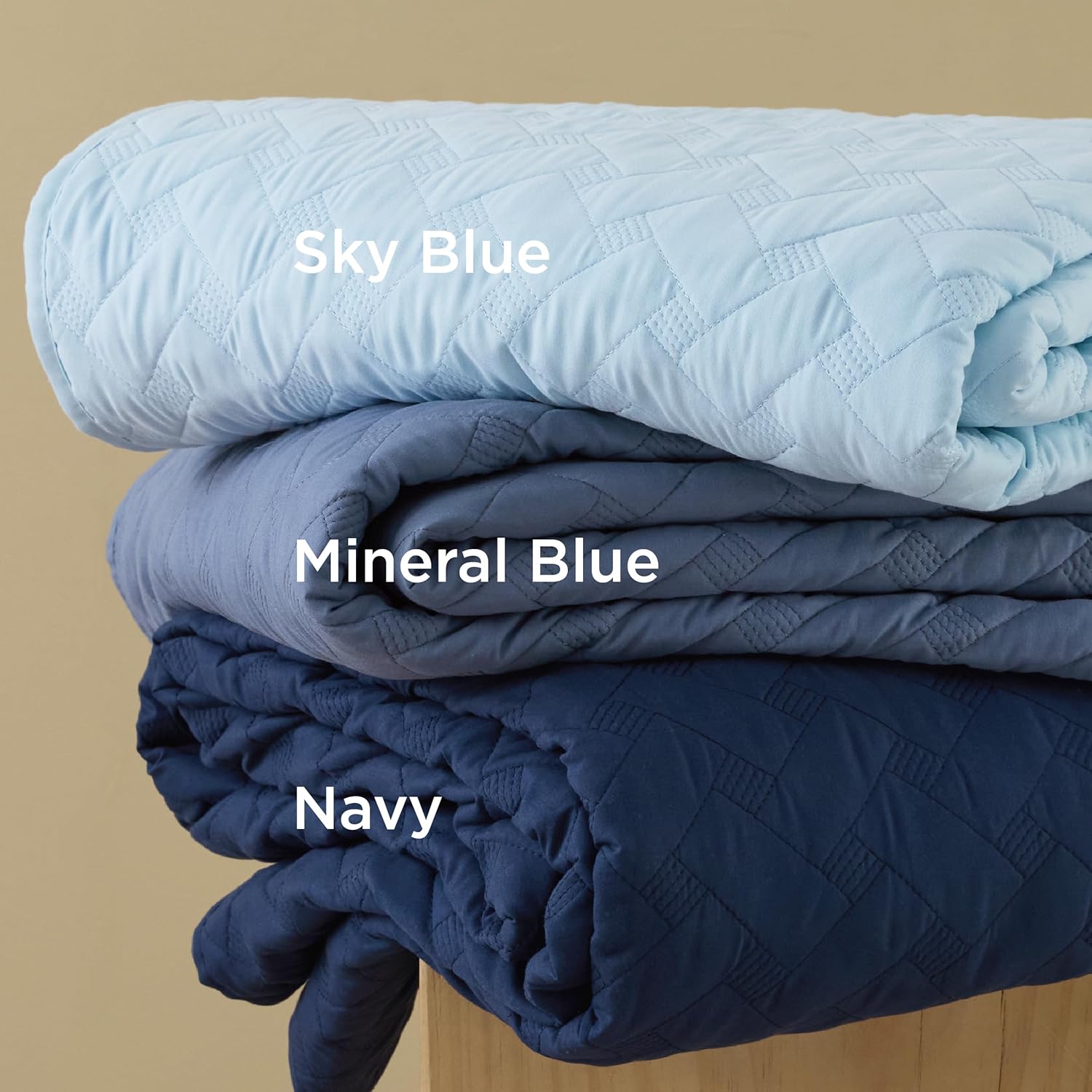 Bedsure Quilts Queen Size - Lightweight Bedspreads Queen Size with Basket Weave Pattern, Soft Quilt Bedding Set, Mineral Blue Comforter Set Coverlet for All Seasons with 2 Pillow Shams (90" x 96")